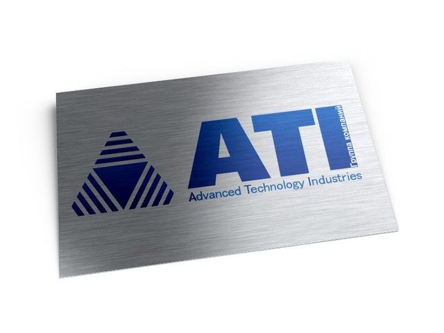металлическая табличка для группы компаний ATI из алюминия